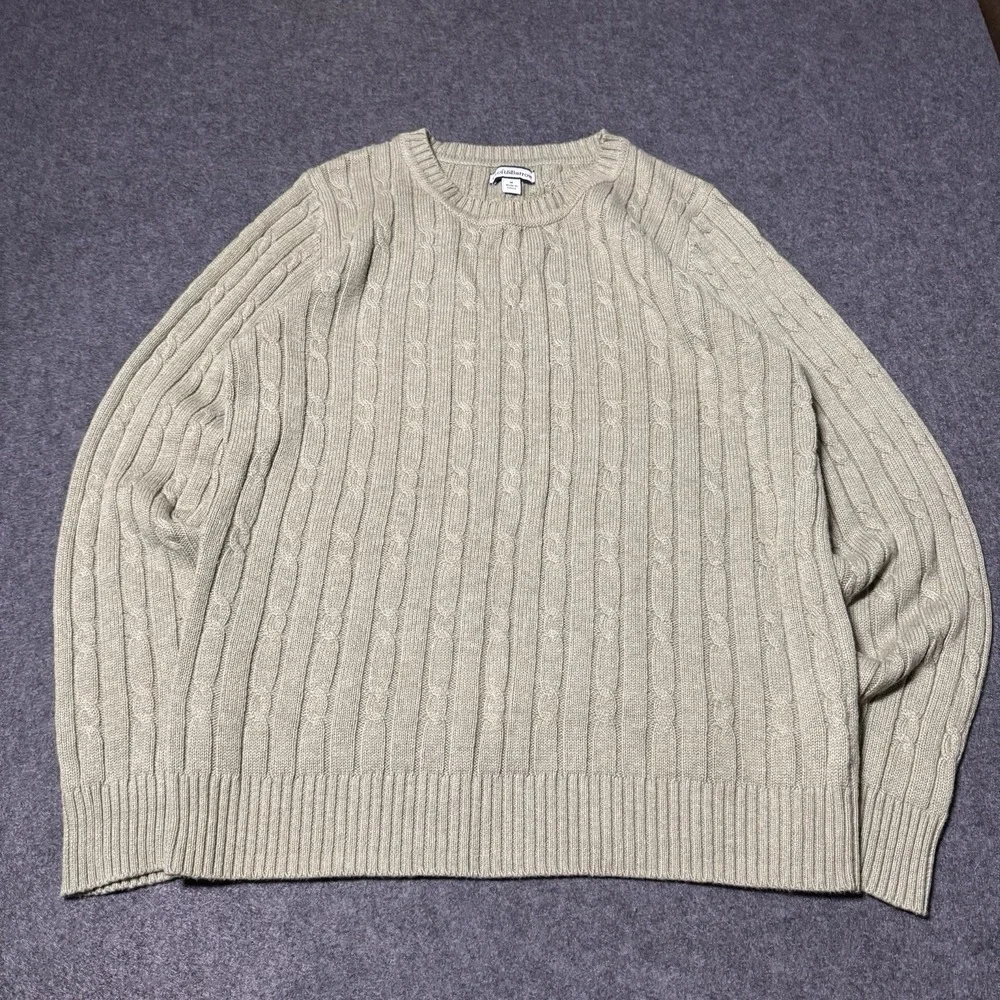 Croft & Barrow Cable Knit‎ Crew Neck Sweater Womens Size M Green Preppy Retro